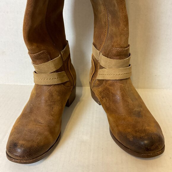 UGG Knee High Leather Boots US 6 Brown Distressed - Picture 4 of 16